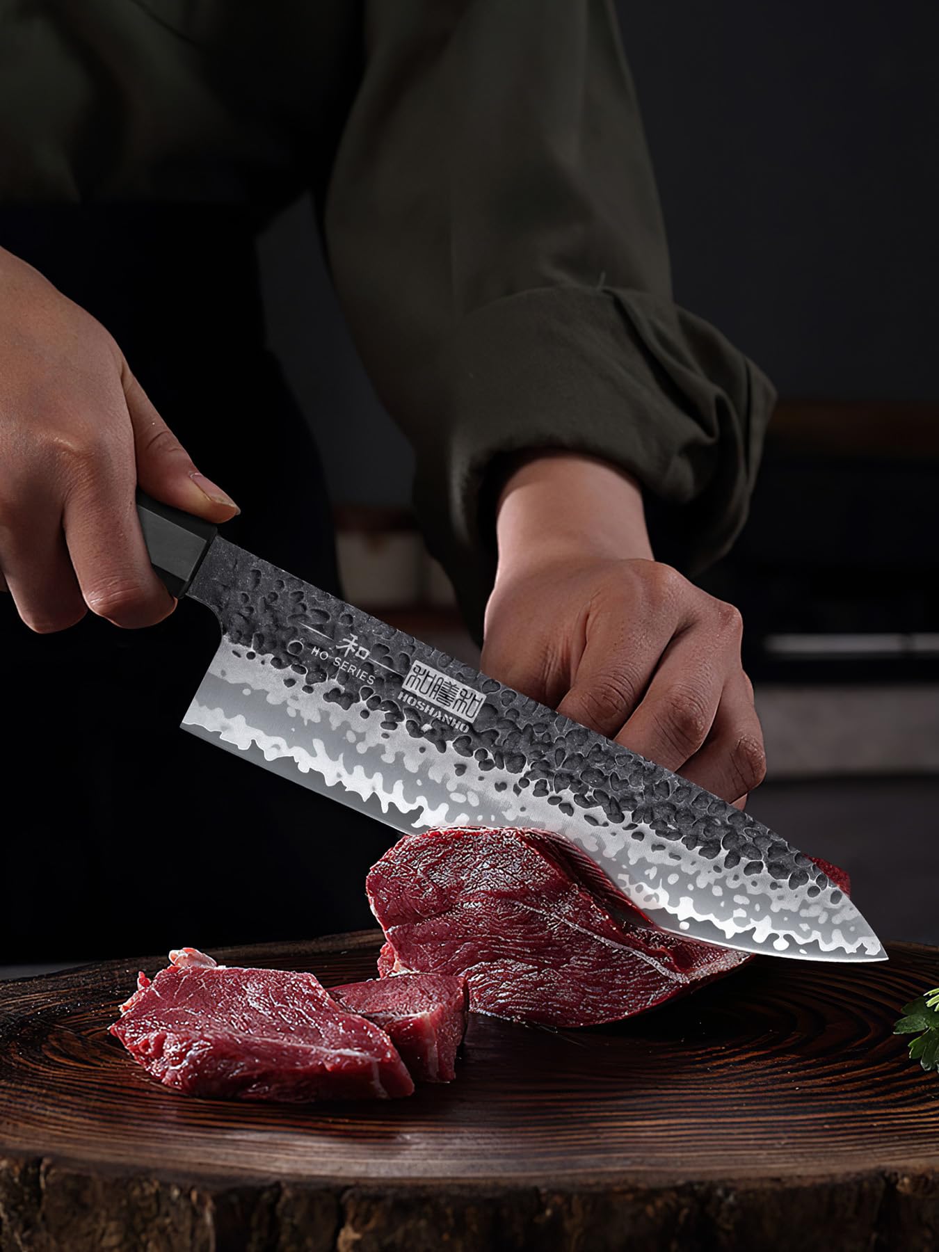 HOSHANHO 7 Pieces Knife Set with Magnetic Knife Block, Japanese High Carbon Steel Kitchen Knife Set, Ultra Sharp Chef Knives Set with Ergonomic Handle