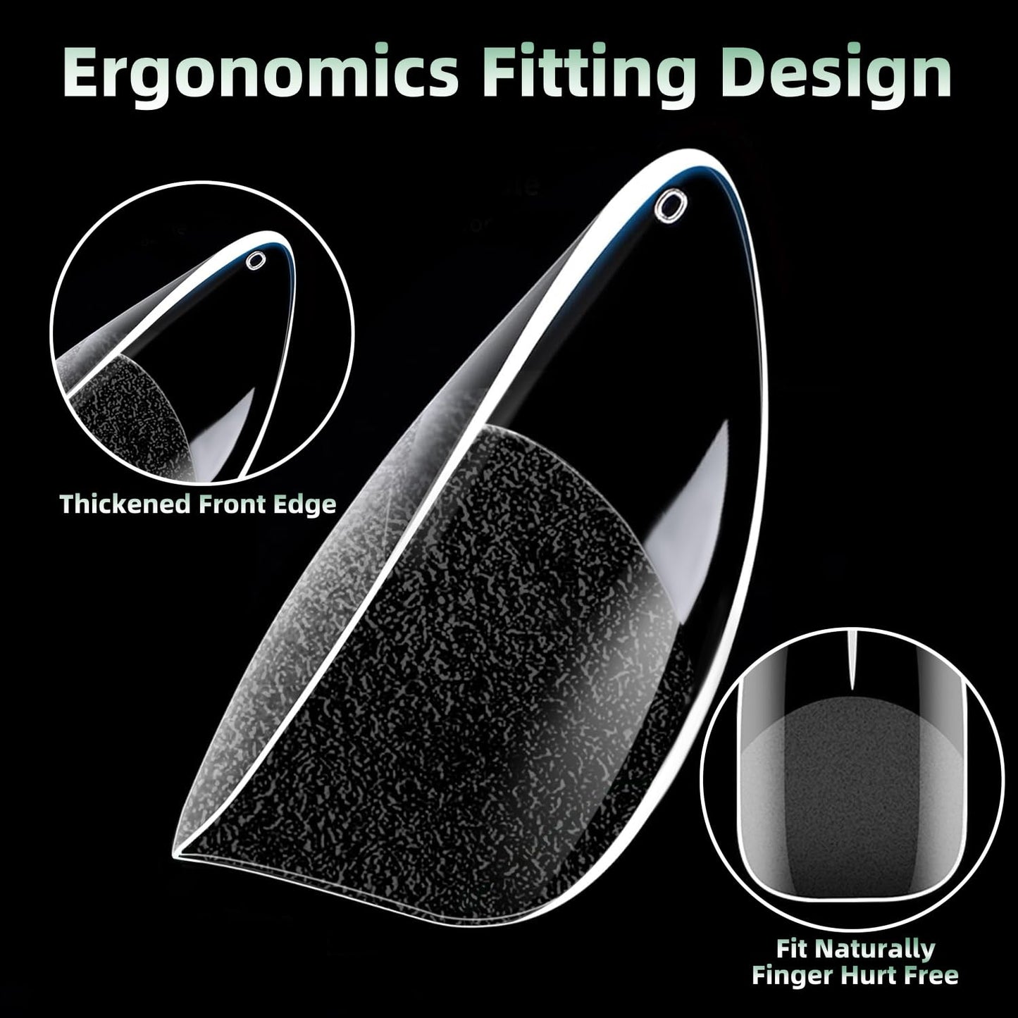 Woobena Short Oval Nail Tips, Short Gel Nail Tips Pre Etched Press On Nails Clear Acrylic Fake Nails Oval Shaped False Nails Extension Home Art DIY Salon 15 Size 300Pcs