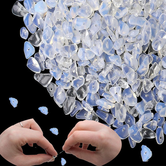 XIANNVXI Opalite Beads, Natural Chip Stone Beads 400Pcs Crystal Bead 5-8mm Irregular Healing Crystal Loose Rocks for DIY Jewelry Making