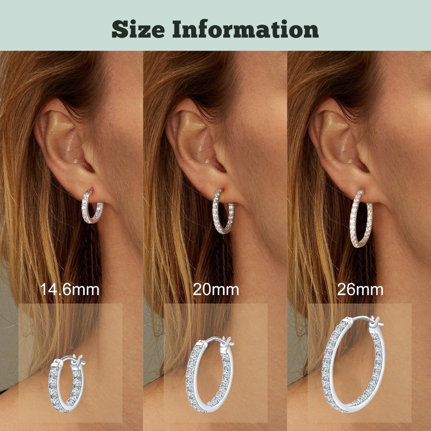 Cubic Zirconia Small Hoop Earrings for Women 925 Sterling Silver Created Diamond Earrings 14K Gold Plated Chunky Huggie Hoop Earrings