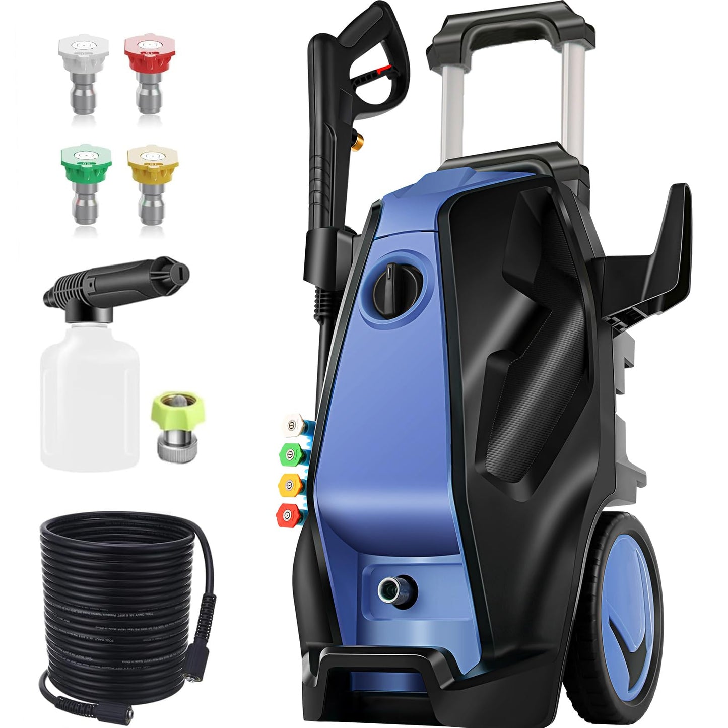 Imdot 5000PSI 4.0GPM Heavy Duty Electric Pressure Washer with 33 FT Extension Hose, 4 QCNozzles and 500ml Foam Cannon for Cars/Fences/Driveways/Patios/Home Cleaning, Deep Blue