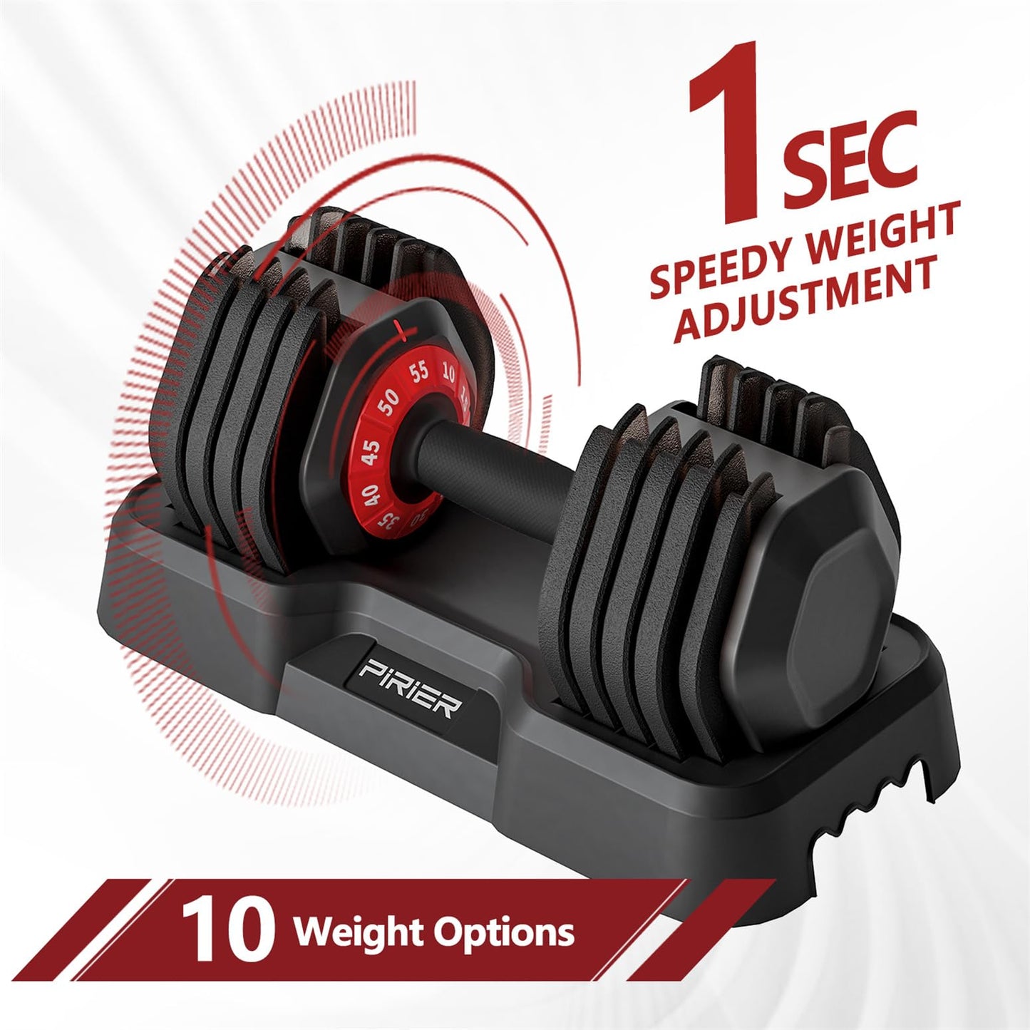 Adjustable Dumbbell 55LB Dumbbells Weight, 10-in-1 Weight Dumbbell with Anti-Slip Metal Handle and Bicep Supports for Comprehensive Full Body Strength Training
