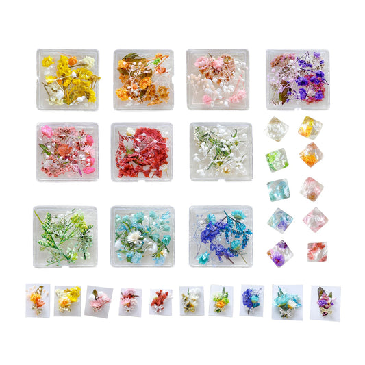 Levigo Nail Art Sticker Dry Flower Nail Art Accessories Natural Nail, Dry Flower Women's DIY Nail Decoration Resin Natural Color Small Flower Mixed DIY Material Nail Decoration