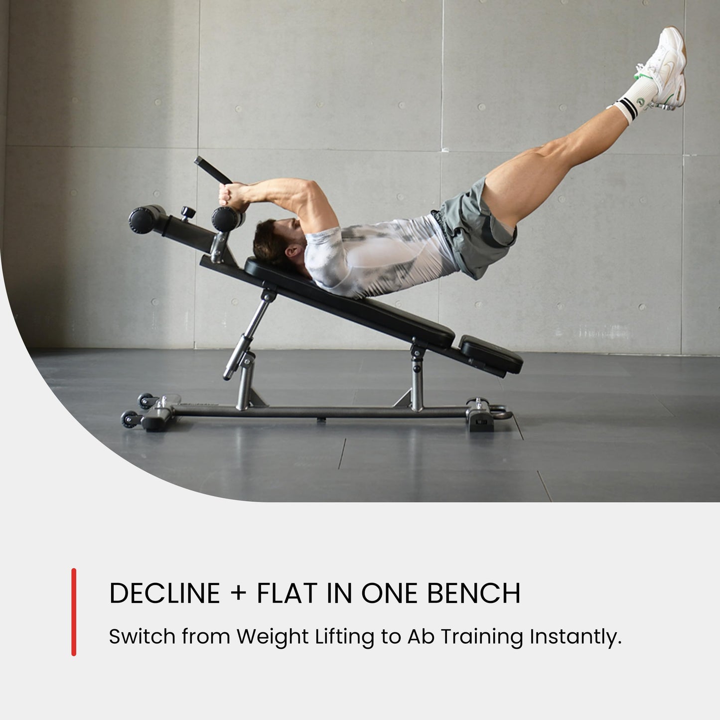 Finer Form Semi-Commercial Decline Sit Up and Flat Weight Bench. Adjustable Fitness Equipment and Exercise Bench for Abs, Crunches, and Strength Training. Great Workout Equipment for the Home Gym.