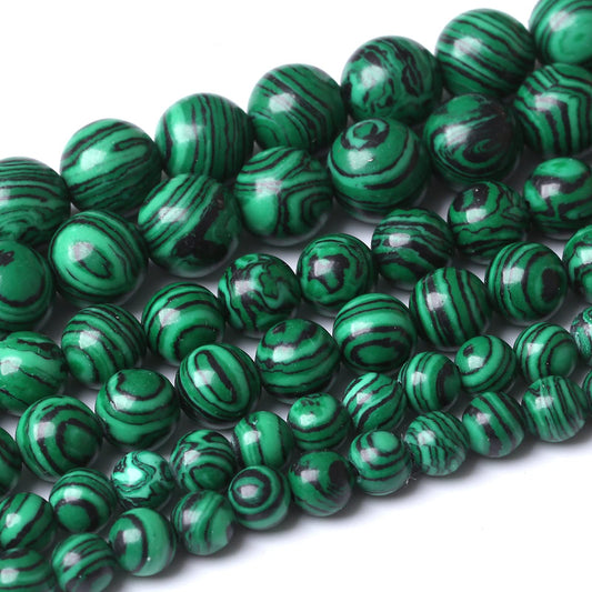 45PCS 8MM Malachite Beads - Round, Loose, Natural Green Gem Beads for Jewelry Making - 15