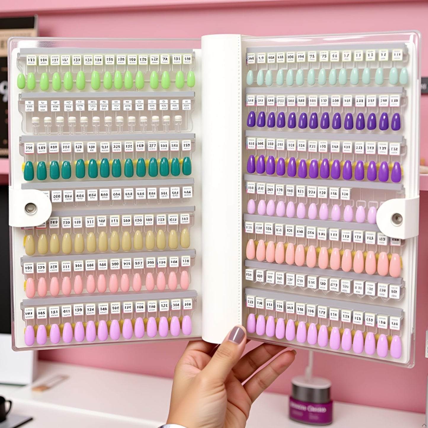 Magnetic Nail Swatches Book, 120/240 Nail Polish Colors Display Book, Special Swatches Display Board, Wear-resistant Nail Storage Album, Nail Art Palette (Orange 240pcs)