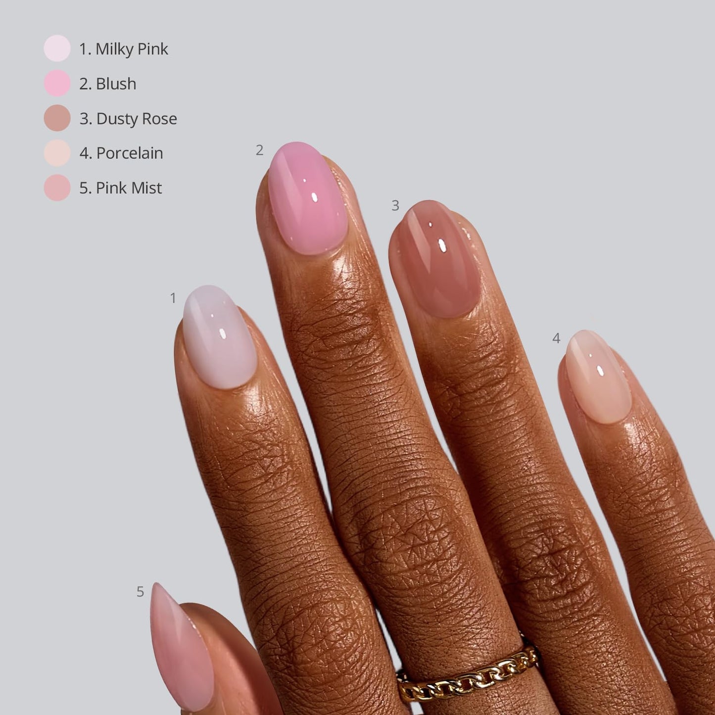 BTArtboxnails XCOATTIPS Bare 5-Shades Nude Press on Nails - 4-Week Wear Extra Short Almond Press on Nails, Easy to Apply, Soak Off, Salon Quality Value at Home, 16 Sizes - 160 Fake Nails