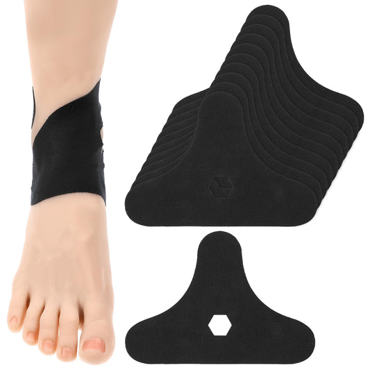 Hadnves 10 PCS Precut Kinesiology Tape for Ankle Cotton Elastic Athletic Ankle Tapes Comfort Breathable Waterproof Tape Sprain Pain Relief Ligament Muscle Provide Support Stability Marathon (Black)
