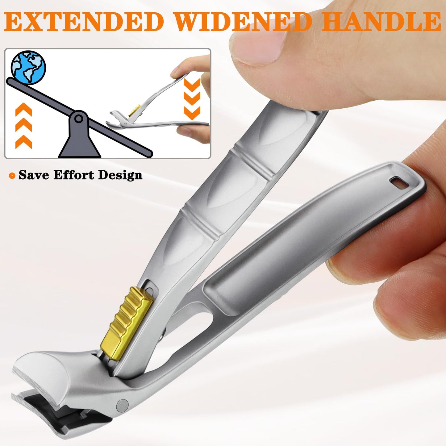 XGIZMOO Toenail Clippers for Thick Toenails-Angled Head,Toe Nail Clippers for Thick Nails for Seniors,Finger Nail Clippers for Men with Wide Jaw Opening, Heavy-Duty Nail Cutters