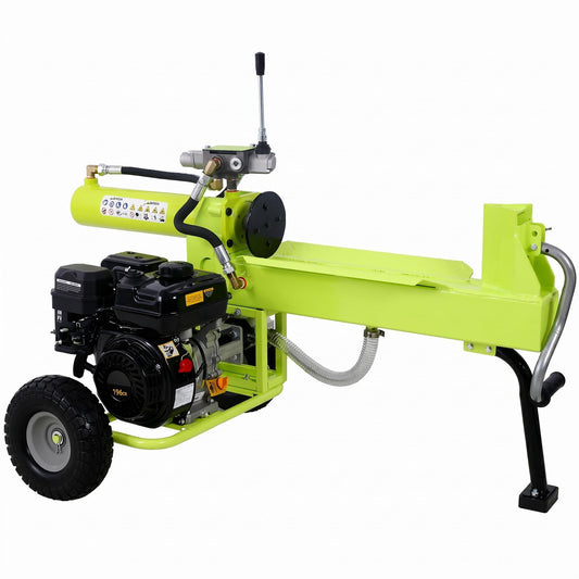 JUXEVY 20 Ton Portable Gas Powered Log Splitter with 7HP Engine and Auto Return Ram System, Heavy Duty Steel Firewood Wood Splitter for Forestry Harvesting, 8.0-Second Cycle Time, Green