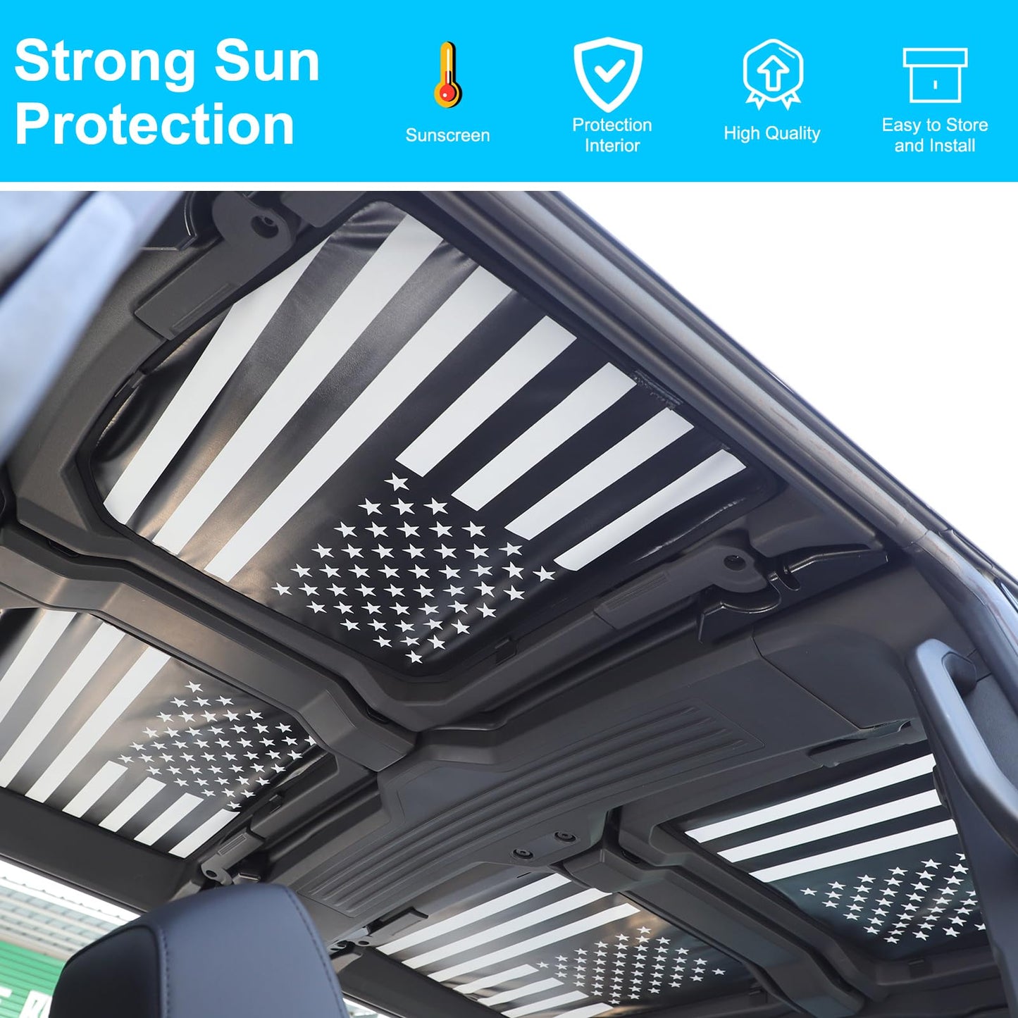 Sunroofs Shade Compatible with 2022 2023 2024 2025 2026 Hummer EV Accessories SUV/Pickup Truck 4PCS Hardtop Windshield Glass Sunshade Insulation Heat Visor Blocks UV Foldable Storage