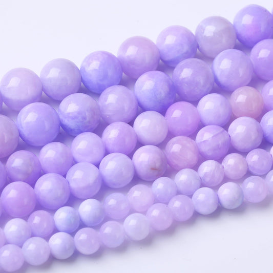 10MM Purple Persian Jade Round Loose Beads Natural Gem Beads Crystal Energy Stone Beads for Jewelry Making DIY Bracelet Necklaces