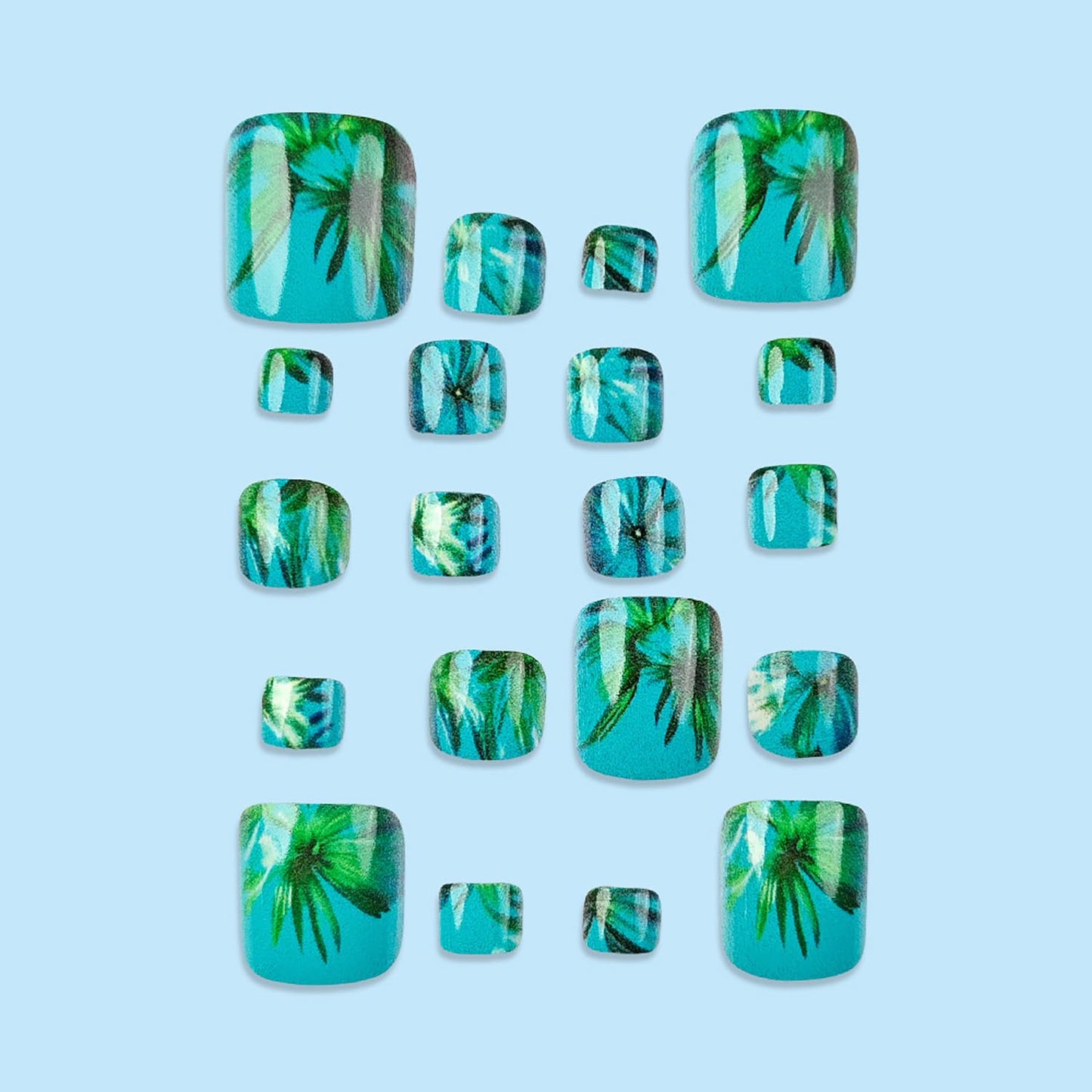 FIEONCIY Press on Toenails with Designs Acrylic Fake Nails for Toe Artificial False Nails with Charms Glue on Toe Nails for Spring Summer Stick on Toenails for Women Girls(JY159)
