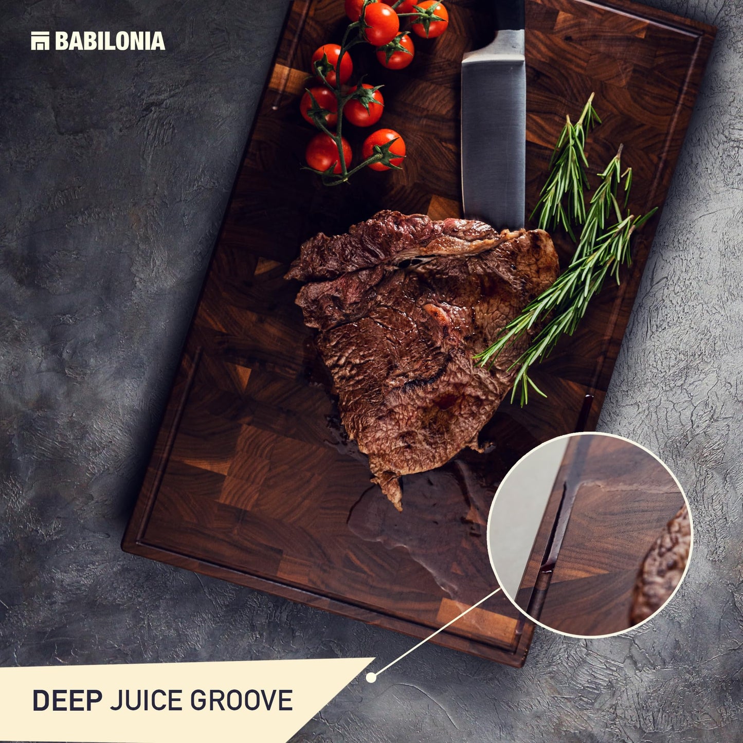 Extra Large Black Walnut End Grain Cutting Board 24 x 15 x 1.7 Inch, Butcher Block with Juice Groove & Handles, Reversible Charcuterie & Chopping Board, Non Toxic Wooden Board with Oil & Plate