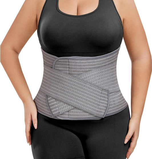 Abdominal Binder Post Surgery - Postpartum Belly Band Wrap | Post C Section Belly Binder Recovery Belt | Stomach Compression Hernia Belt For Men or Women After Pregnancy, Hysterectomy (Small/Medium)