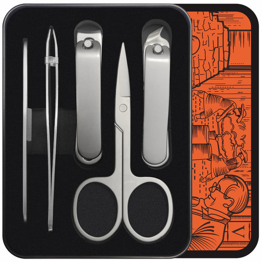 Konovo 5-Piece Nail Clippers Set, Stainless Steel Manicure Set, Travel Nail Grooming Kit for Men & Women, Toenail & Fingernail Clippers