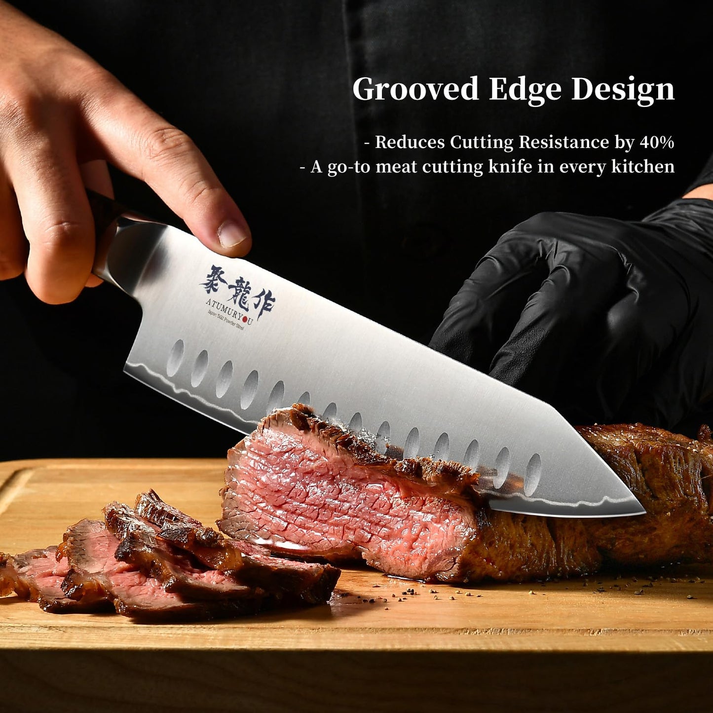 Japanese Chef Knife with SG2 Powder Steel, 8 Inch Professional Kitchen Knives, Handcrafted Kiritsuke Knife with Unique Jade Green Ergonomic Handle, Superior Edge Retention & Exceptional Durability