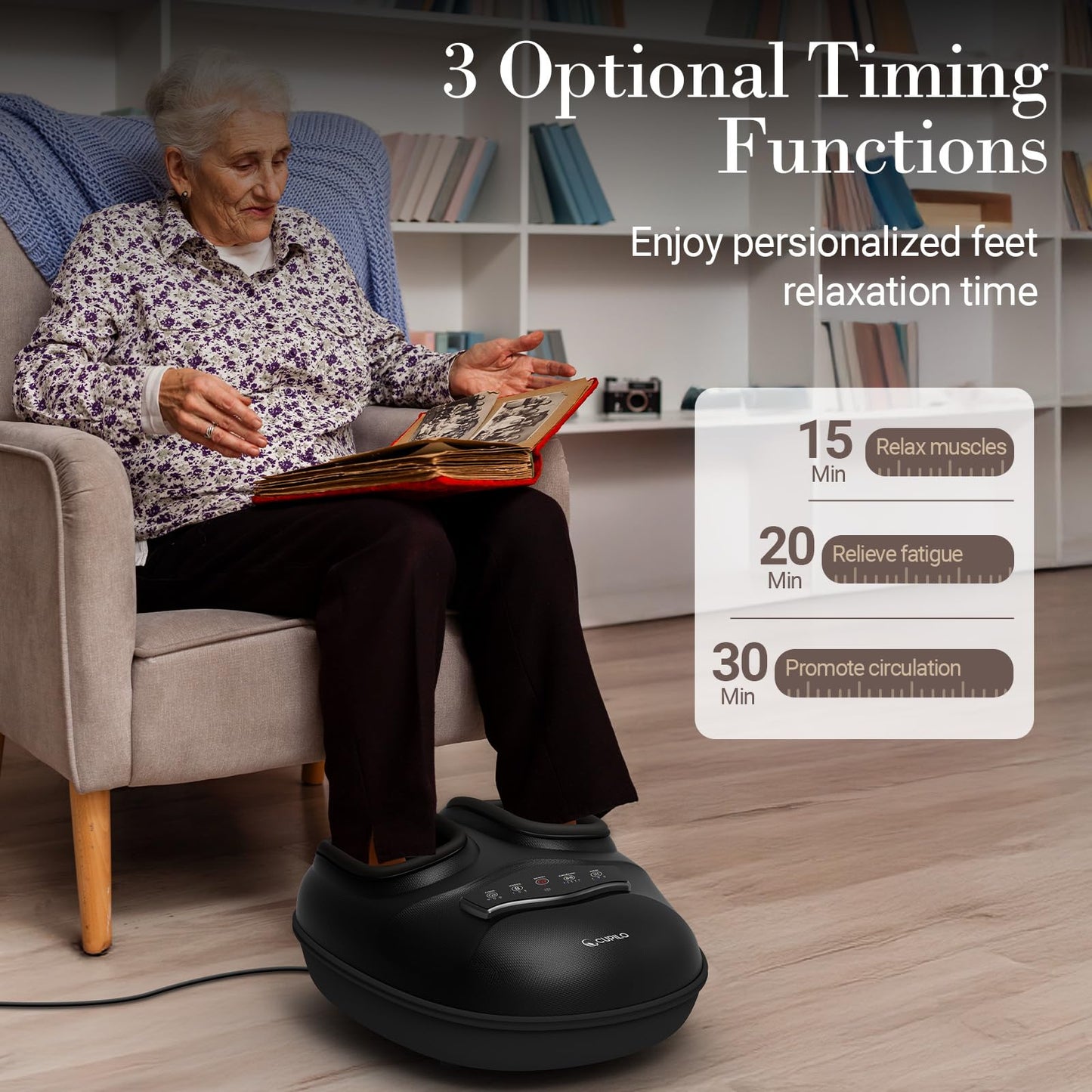 CuPiLo Foot Massager for Neuropathy Pain Relief - [2026 New Version] Deep Kneading Feet Massager with App Control for Plantar Fasciitis, Foot Massager with Heat Kneading, Gifts for Women Men