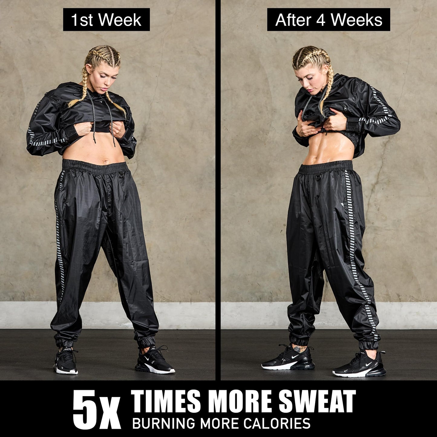 Elite Sports Sauna Suit for Weight Loss Men & Women Boxing MMA Wrestlers Gym Sweat Hoodie Sauna Suits Wrap Full Body Workout (Black, XX-Large)