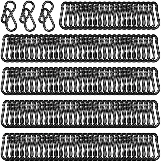 120PCS M4 Black Heavy Duty Carabiner Clips, 1.57IN Galvanized Steel Spring Snap Hook Carabiner, 110LBS Holding Capacity Spring Clips for Hammock Swing Outdoor Travel