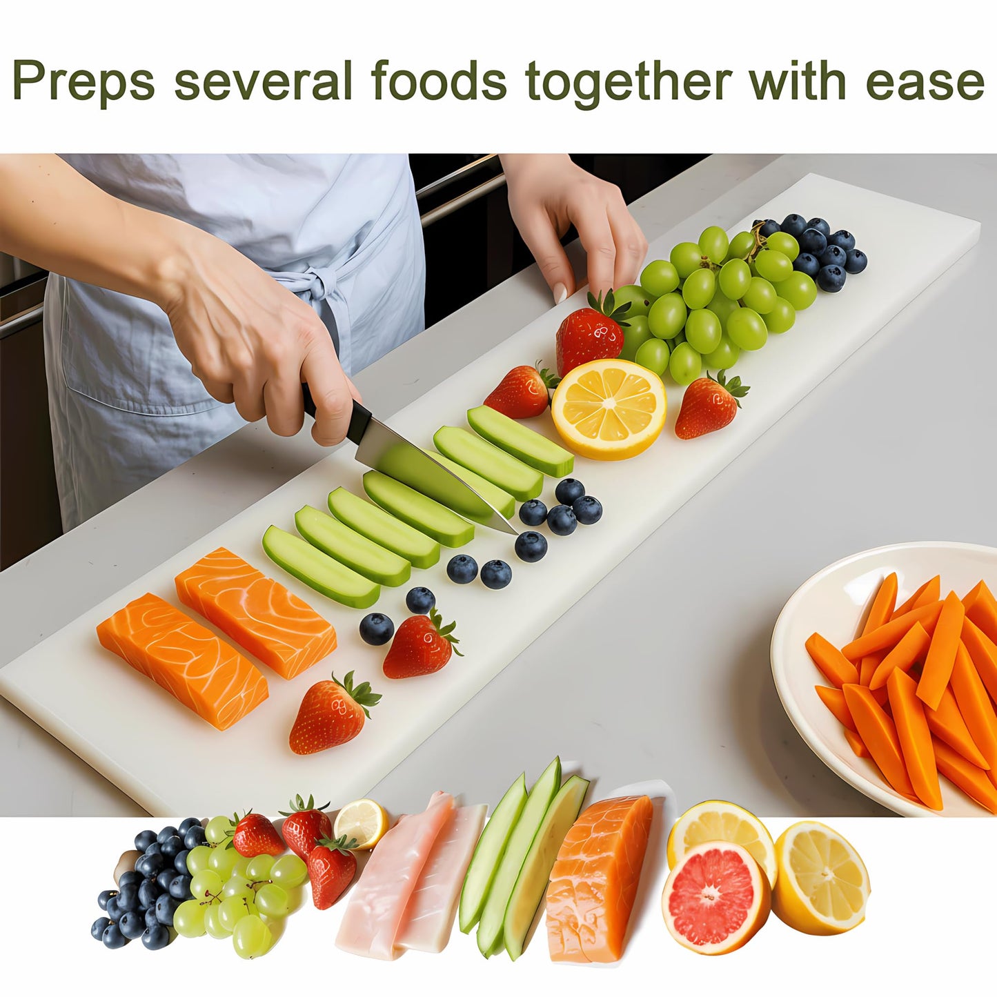 Commercial Cutting Board 810866, Plastic Poly Kitchen Board Dishwasher Safe, Compatible Replacement for 810866, Heavy Duty Food Prep Surface for Restaurant Use (72 x 11.75 x 0.75 inch)