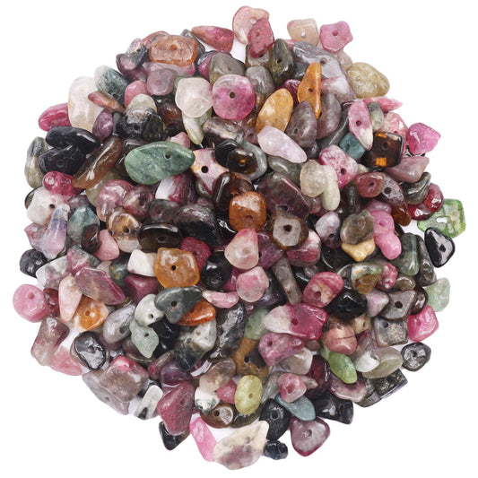 500 pcs Natural Chip Stone Beads, Jungle Agate 5-8 mm Irregular Gemstones Healing Crystal Loose Rocks Bead Hole Drilled for Jewelry Making Bracelet