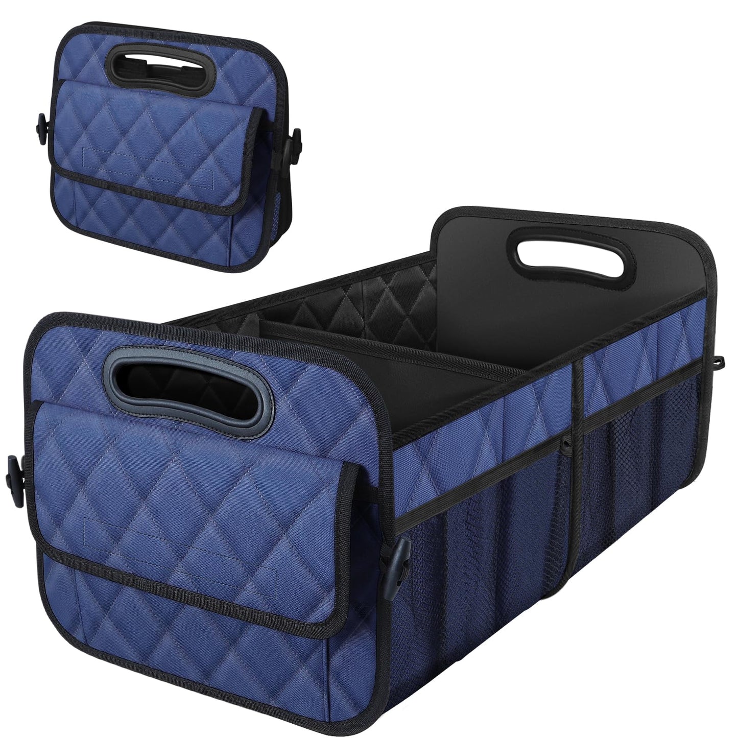 Deosk Car Trunk Organizer for SUV, Car Organizers and Storage with 6 Pocket, Car Accessories for Women/Men 50LWaterproof Polyester Trunk Organizer, Black