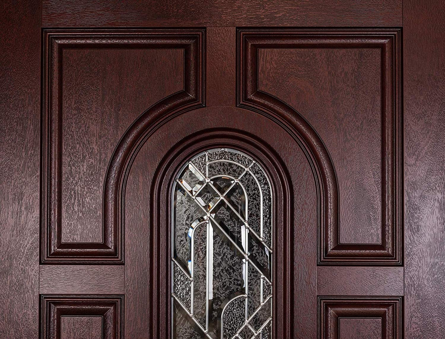 Front Door with Dual Sidelight FM280B Fiberglass Door (Left-Hand, Double Doors 36x36x80)