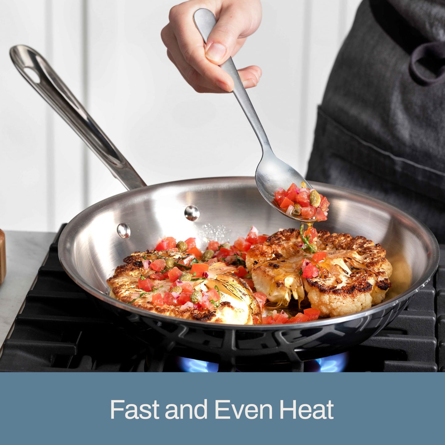 All-Clad D3® Stainless Steel 12 inch Frying Pan With Lid- Made in the USA- The Original Bonded Professional Cookware- Oven Safe & Induction Compatible