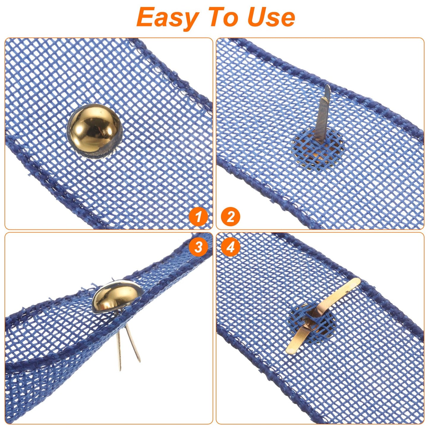 HARFINGTON 500pcs Brads Paper Fasteners, 8mm x 17mm Metal Paper Crafts Brads, Small Round Brass Split Pins for Children Crafting Decorative Scrapbooking DIY, Gold