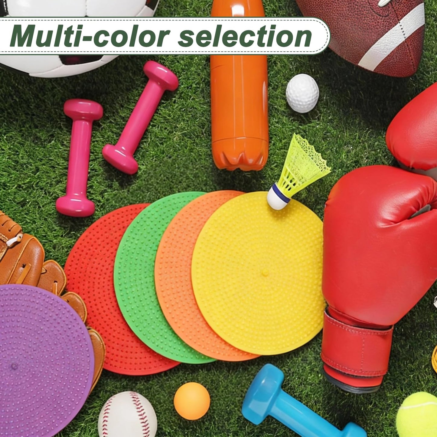 YELARXI Spot Markers for Agility Dot, Non-Slip Poly Spots Floor Dots Flat Field Soccer Training Equipment 12 in & 6 Pcs & Pink -Fitting for (Gym/Sports/Training/PE Games/Dance)