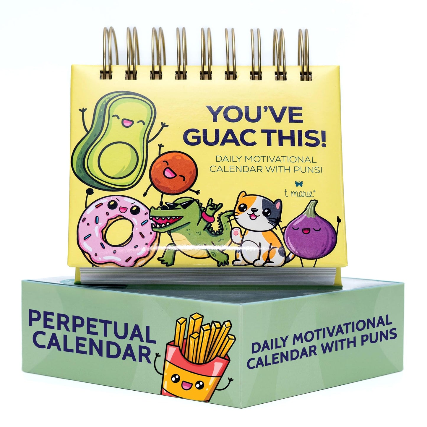 T MARIE 2026 Punny Motivational Desk Calendar - Daily Pun Perpetual Calendar with Clean Humor for Home and Office - Funny Gifts and Kid Friendly Dad Jokes - Cute Office Decor with Positive Affirmations