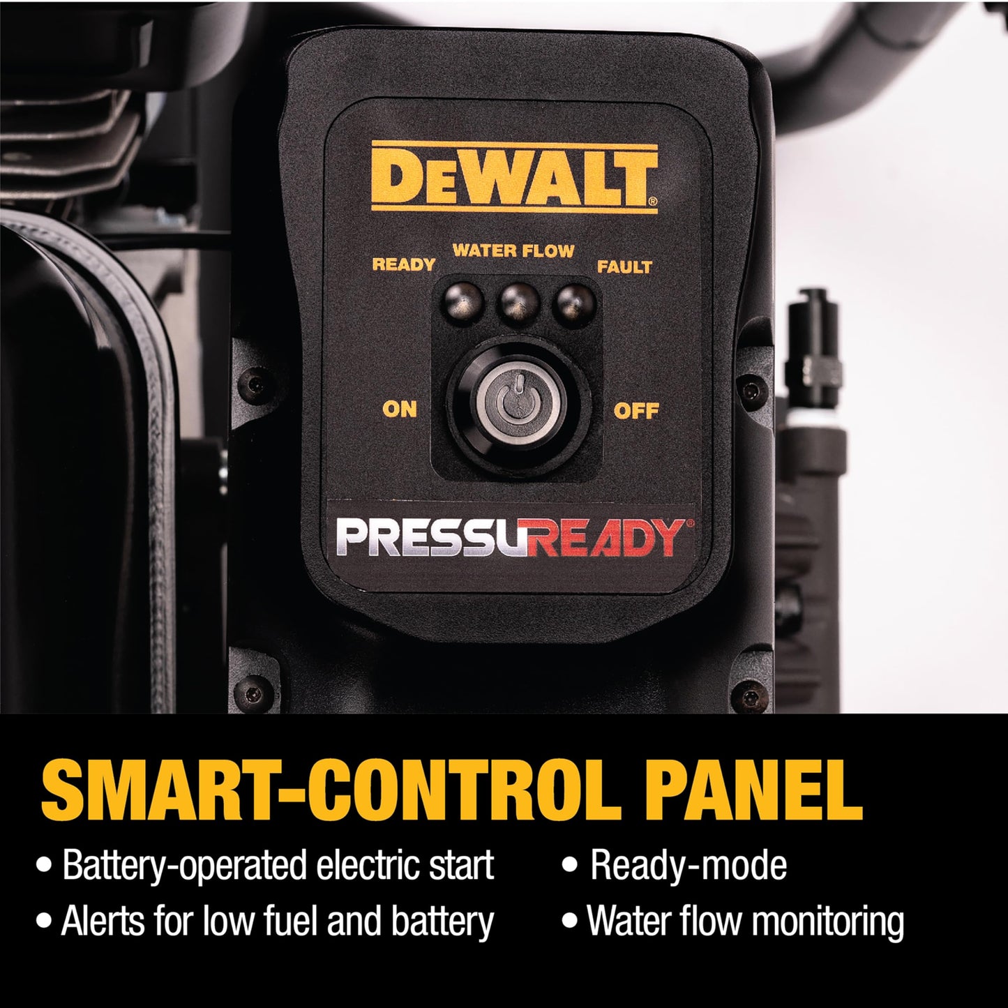 DeWalt DXPW3400PRNB-S PressuReady 3400 PSI Gas Pressure Washer with Quick Start Technology, 2.5 GPM Axial Cam Pump, 208cc Engine, Cold Water, Includes 25-Ft Hose, Nozzles, Spray Gun & Wand, 49-State