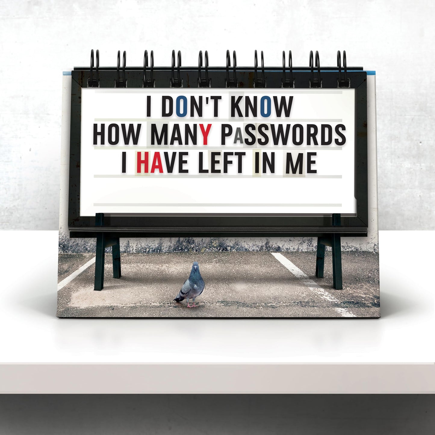 Genuine Fred Daily Marquee Desktop Flipchart, 52 Witty Signs, Fun & Functional Desk Accessories for Home or Office, Funny Gift for Coworkers, Office Gifts