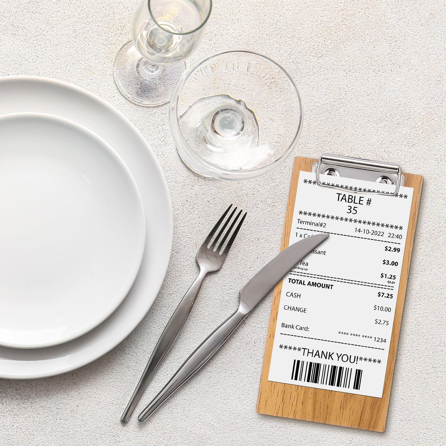 PATIKIL Check Presenters for Restaurants, 30Pcs Mini Clipboard Wood Check Holder Half Page Menu Holder for Restaurant Cafe Waitress Guest Check Server, Brown