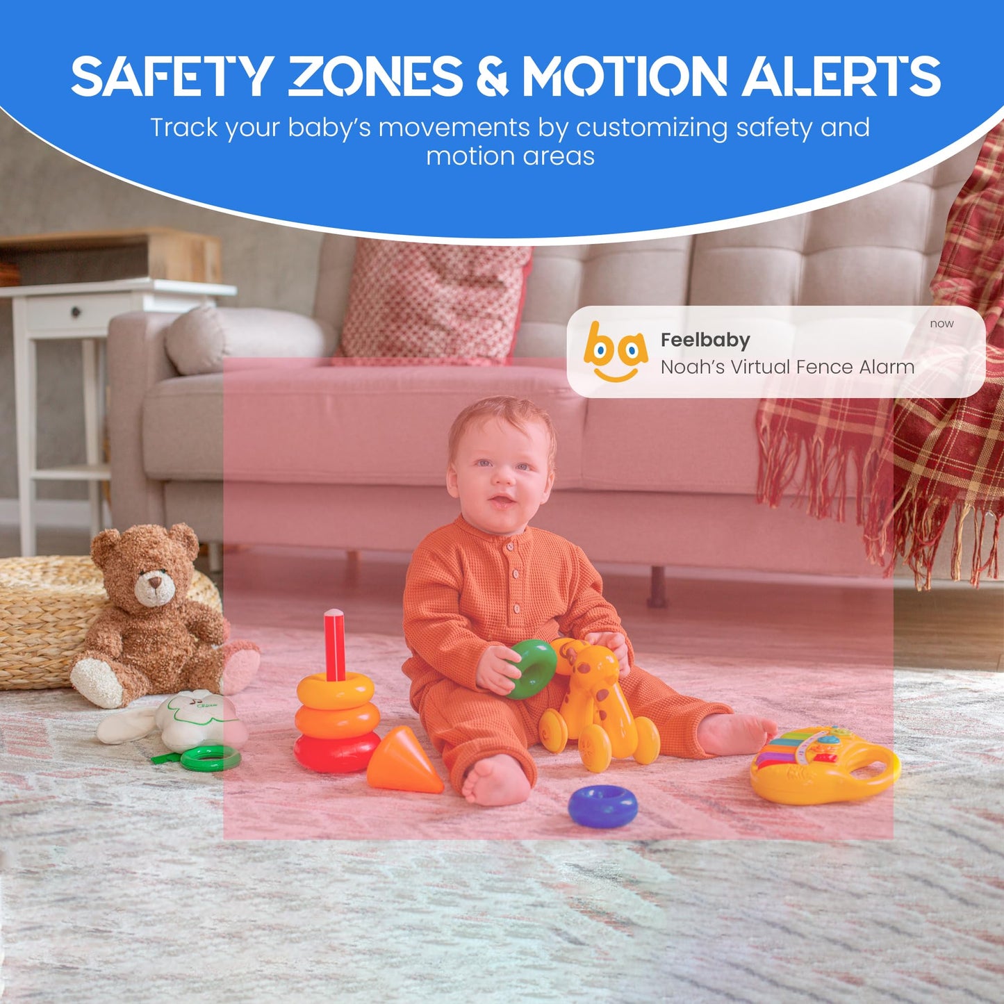 WONEYA Smart Baby Monitor, 5" HD IPS Screen, 1500ft Long Range, 48 Hours Battery, White Noises & Lullabies, 2K HD Camera, Customizable Safe Zones, Motion Detection, VOX, Free Secure Phone App