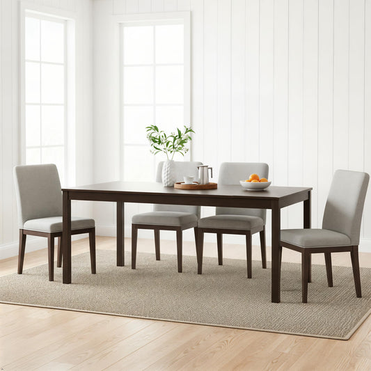 Grain & Grove Davie 72 Inch Rectangular Walnut Wood Dining Table for Kitchen/Dining Room, Home Office, Living Room Furniture