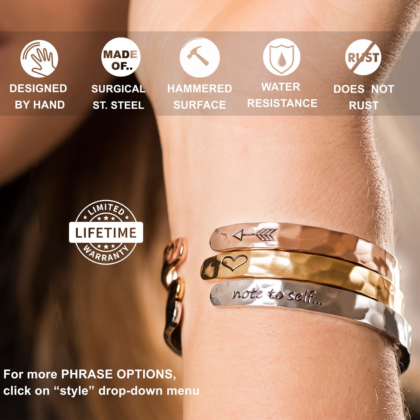 Carviell Gold Bracelet for Daughter from Parent Mom or Dad, Always My Daughter Forever My Friend, Stainless Steel Engraved Cuff, Birthday Christmas Graduation Gift, Sentimental Jewelry for Women