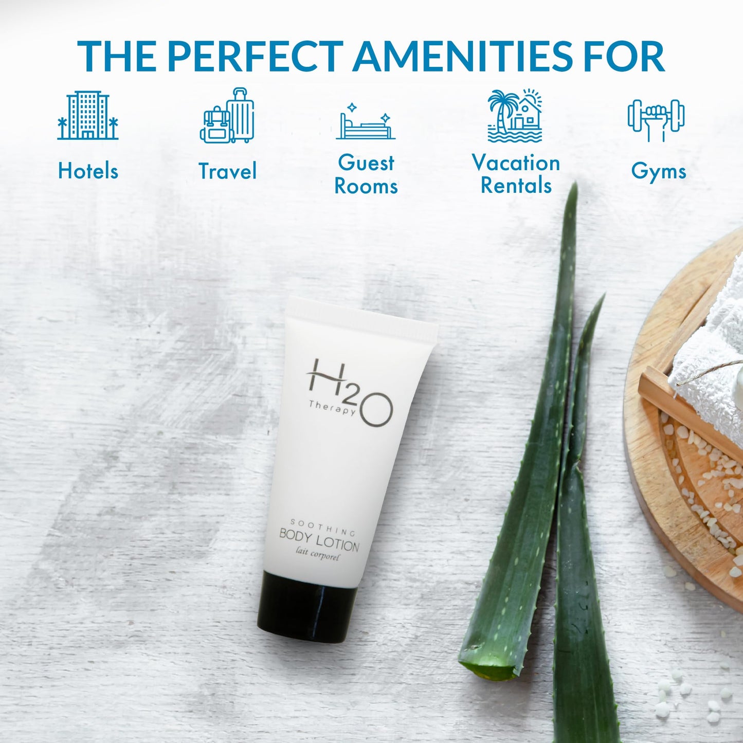 Travel Size Hotel Body Lotion 300 Count 0.85 oz Bottles Guest Amenities for Hotels Vacation Rentals and Short Term Rentals Paraben Free Green Tea Scent Infused with Aloe and Olive Oil by H2O Therapy