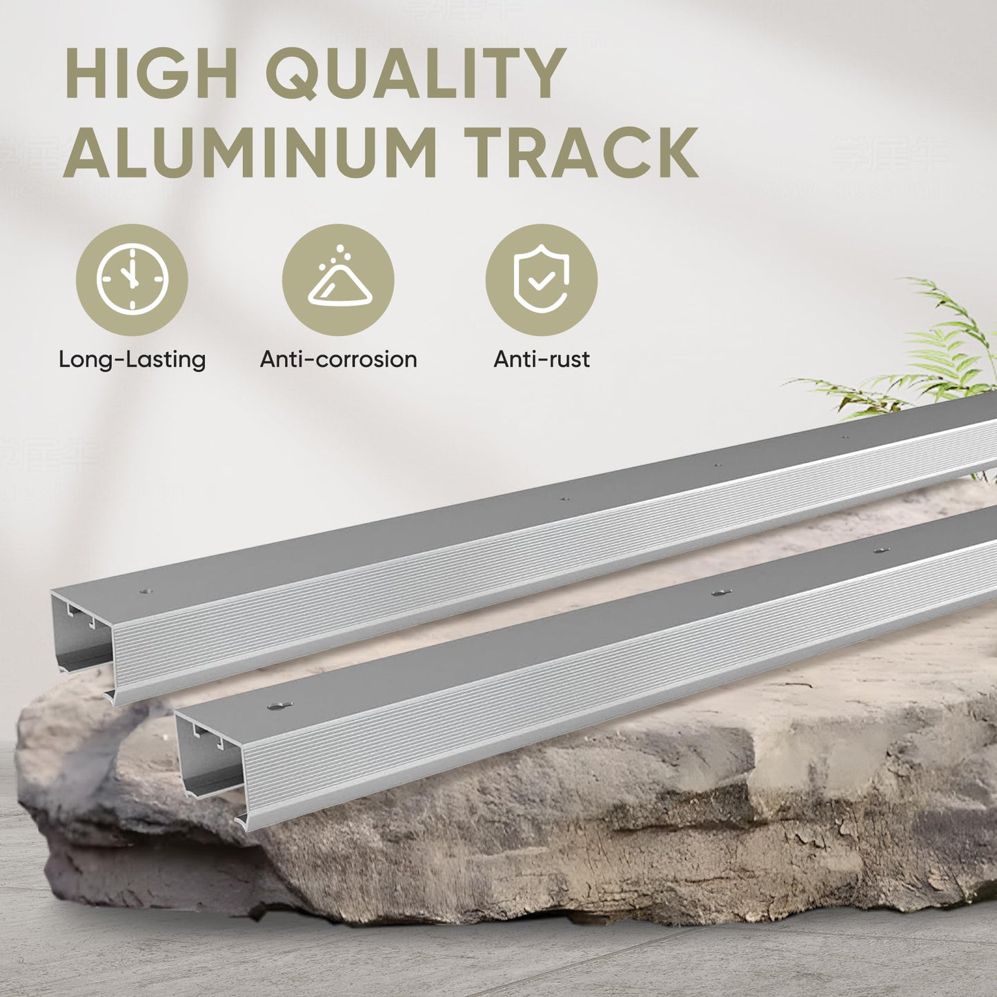 BarnBase Pocket Door Hardware Kit, 8FT Spliced Aluminum Track, 92" Quiet & Smooth Sliding, Suitable for Door Width 24"-48"