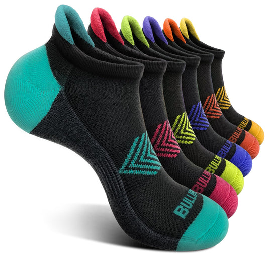 BULLIANT Socks For Women 6Pairs-Womens Athletic Ankle Socks No Show Cushioned for Walking Running-Compression Arch Support(6Pairs,Shoes Size:Women 8-10)