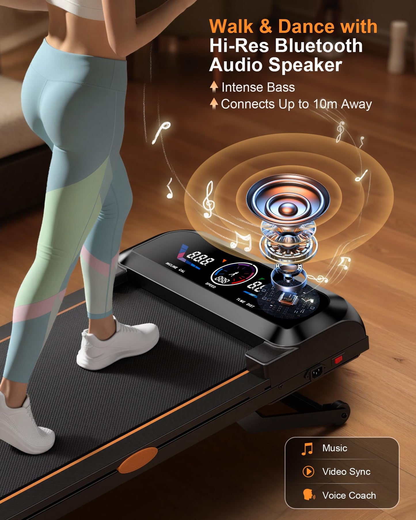Walking Pad Treadmill with 17% Auto Incline 12-Level, 450 lbs Capacity RGB UI Screen, 3 in 1 Under Desk Treadmill with Auto Incline & Bluetooth Speaker, 3.5HP Quiet Portable Treadmills for Home, APP