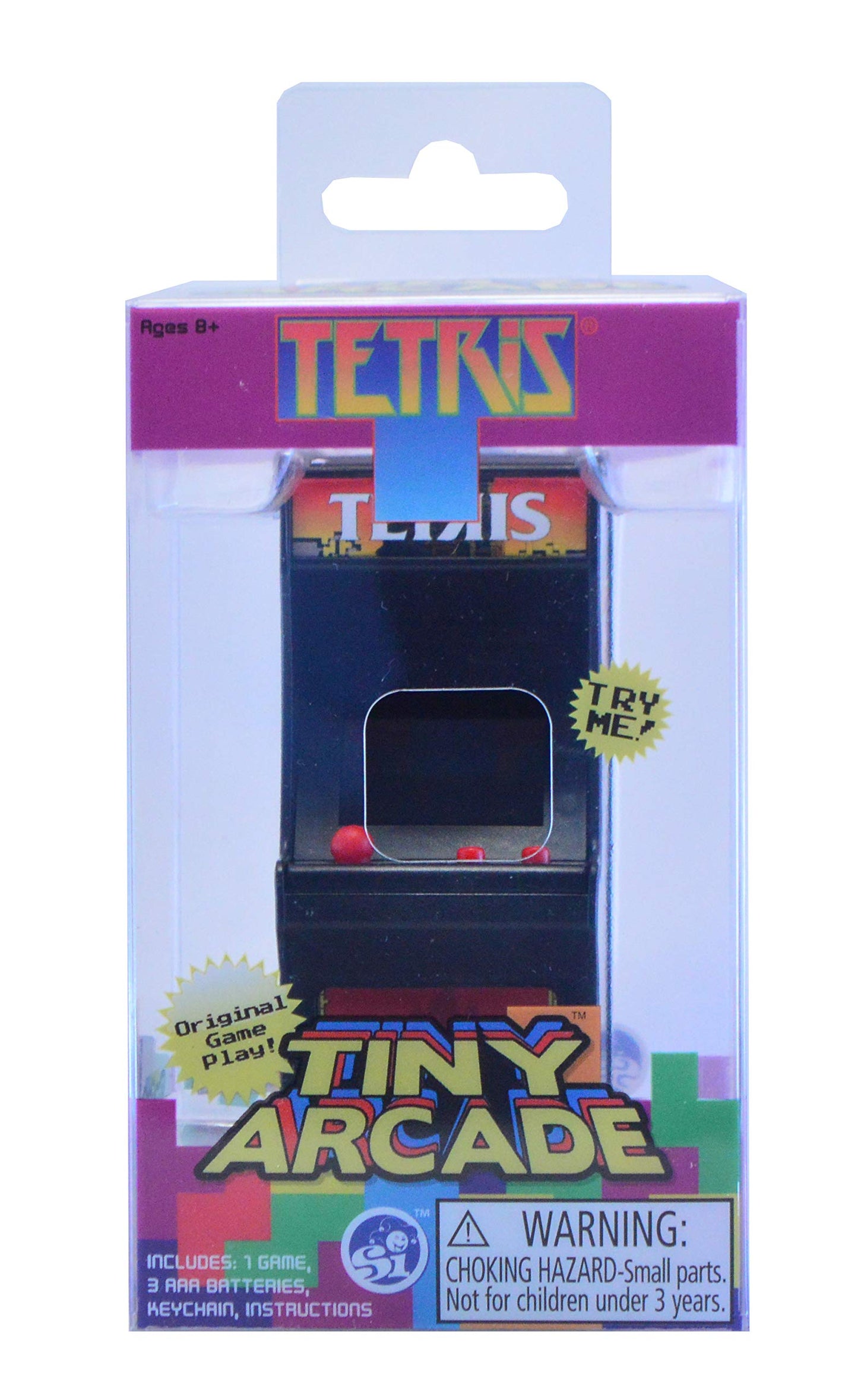 Tiny Arcade Tetris Mini Retro Game (3.5"): Playable Handheld Arcade Machine w/ Real Gameplay & Sound - Classic 1980's Video Game (Ages 8+)