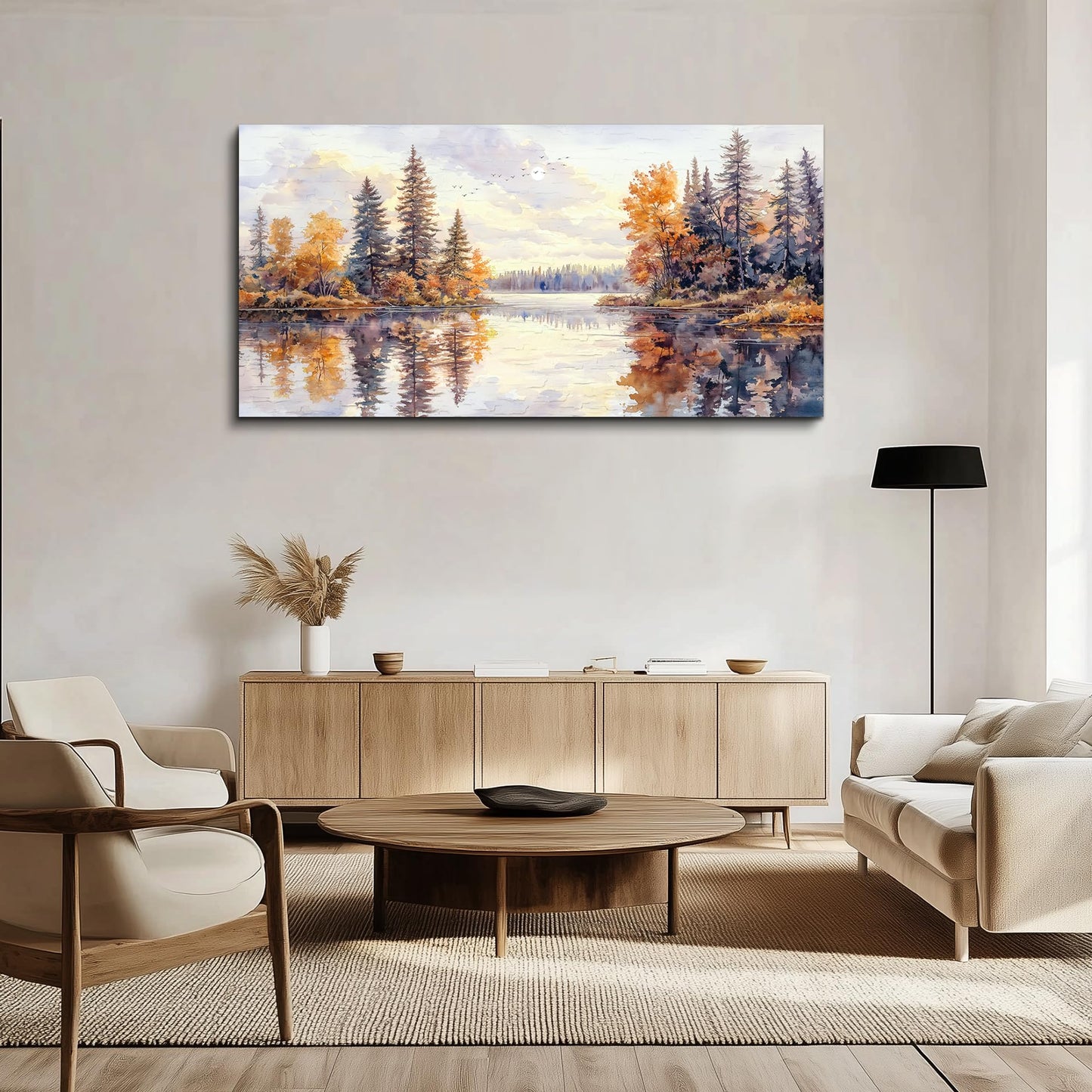 PHAOHUAXM Abstract Ink Landscape Painting Wall Art Painting Modern Canvas Print Natural Landscape Art Pictures Living Room Dining Room Wall Decor Bedroom Office Home Decoration Aesthetics 20x40 In