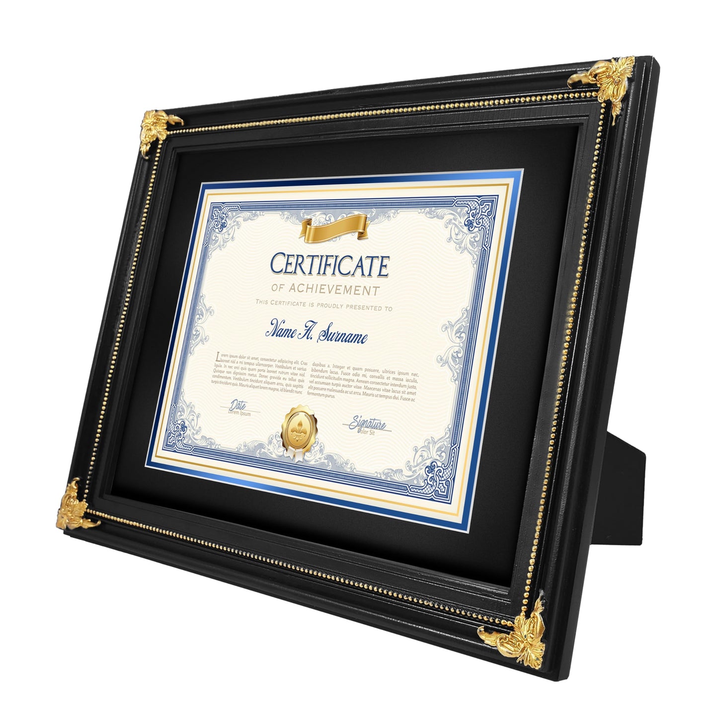 SIMON'S SHOP Diploma Frames 11x14 Matted to 8.5x11 Picture, Black Picture Frames 11 x 14 with Mat for 8.5 by 11 Certificates Documents
