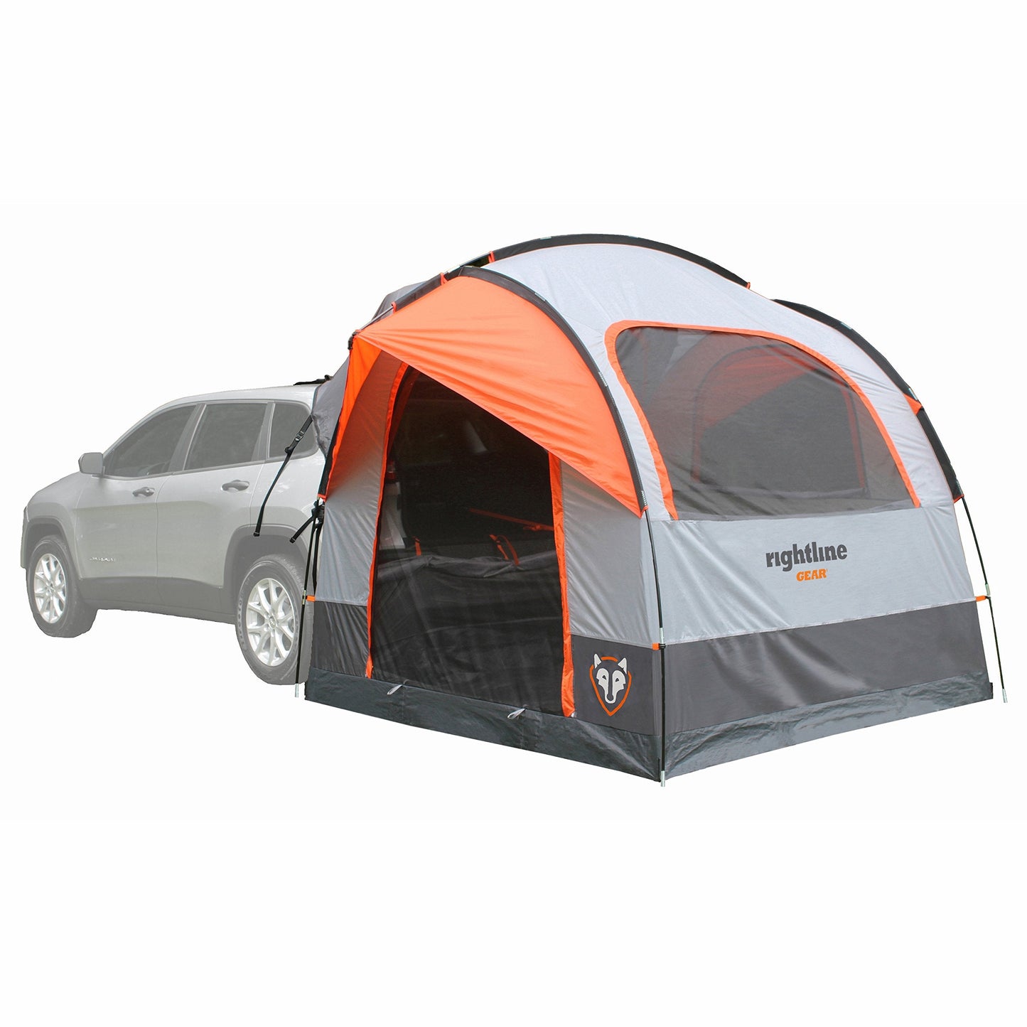 Rightline Gear 6-Person SUV Tent Attachment for Camping, 8 by 8 by 7.2 Feet, Water-Resistant, Zipper, Rainfly, 26"L x 10"W x 10"H, Orange
