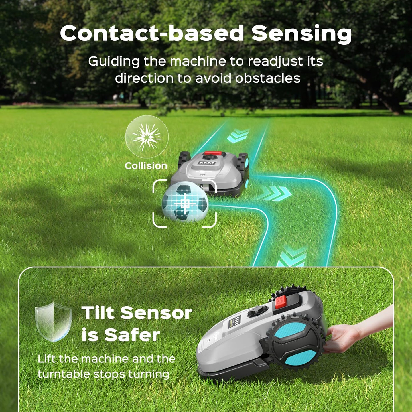 Robotic Lawn Mower with App Control, Auto-Charging & Obstacle Avoidance, Adjustable Cutting Height, Weather Sensor Smart Automatic Lawn Mower for Lawns up to 4300 sq.ft