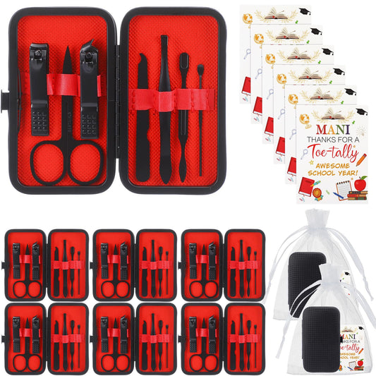 Lanties 6 Nail Clippers Kits Graduation Gifts Teacher Appreciation Gifts for Men Women Manicure Set Nail Care Tools Fingernail Toenail Clipper Cutters Professional Stainless Steel Kit with Travel Case