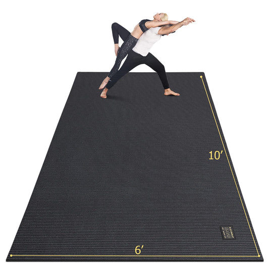 GXMMAT Large Yoga Mat 12'x6'/10'x6'/6'x8'(7mm), Extra Thick Workout Mats for Home Gym Flooring, Ultra Comfortable Non-Slip Quick Resilient Barefoot Wide Exercise Mat for Pilates, Stretching,Meditation