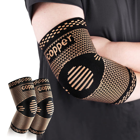 Vlela Copper Elbow Sleeve,Elbow Compression Sleeve, Elbow Brace For Tendonitis and Tennis Elbow,Golfers, Arthritis, Bursitis,Pain Relief,Weightlifting, Fit for Men & Women
